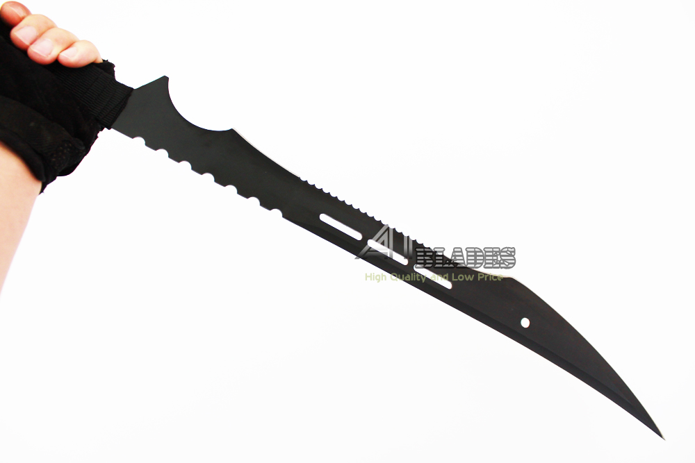 27" Stainless Steel Dual Full Tang Blade Black Ninja Sword Machete with